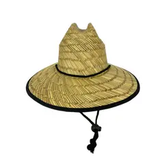 TRIPLE PLAY - Sombrero De Paja Unisex Con Tira Ajustable Protección Solar