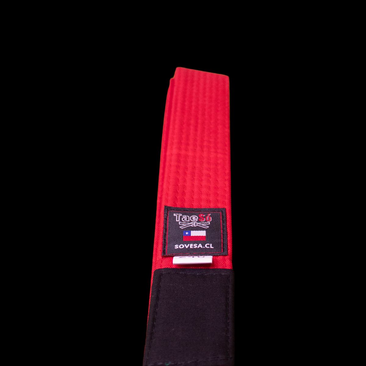 GENERICO - Cinturón Artes Marciales 300 cms colores TaeSó ROJO PUNTA NEGRA