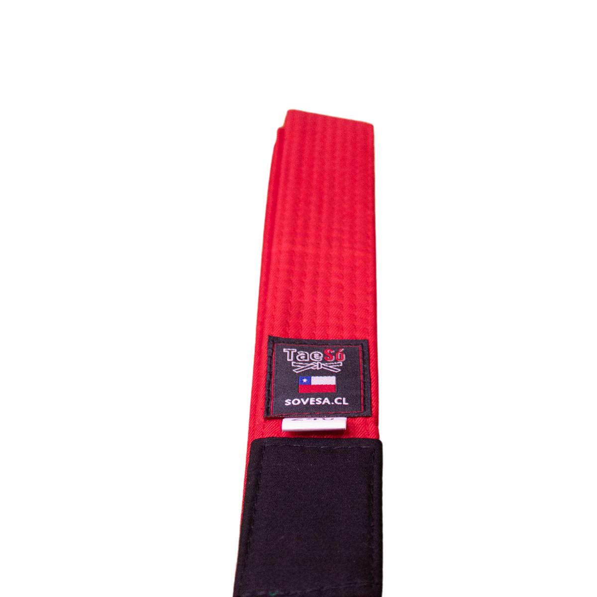 GENERICO - Cinturón Artes Marciales 300 cms colores TaeSó ROJO PUNTA NEGRA