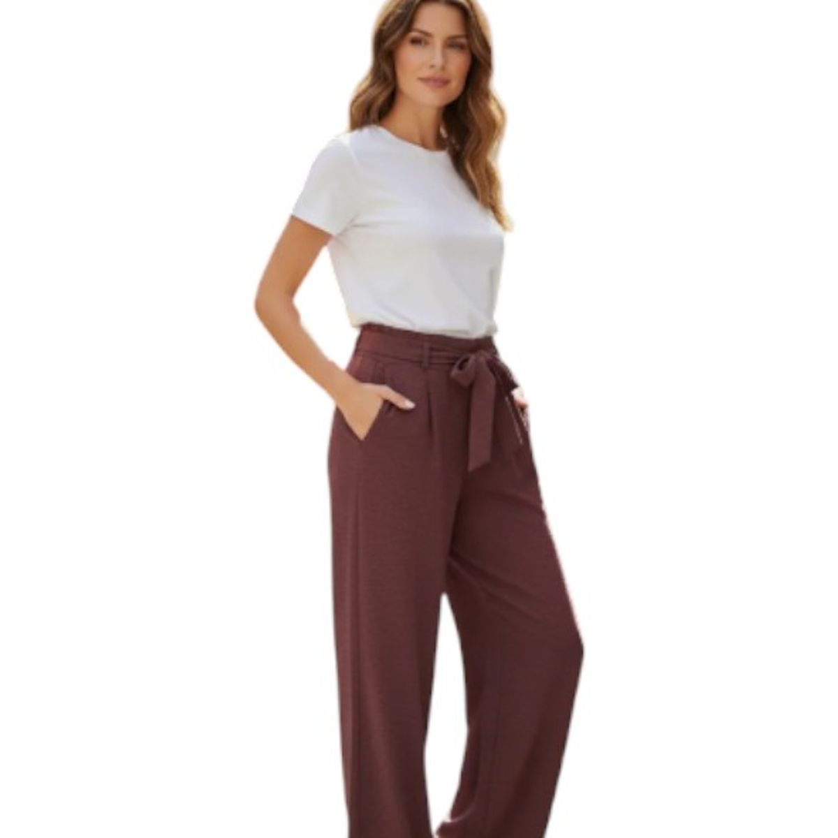 AGW - Pack 3 Pantalones Palazos Tela Mujer Colores Surtidos