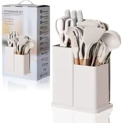 ANGELES DEL HOGAR - Set De 19 Utensilios Juego De Cocina Silicona
