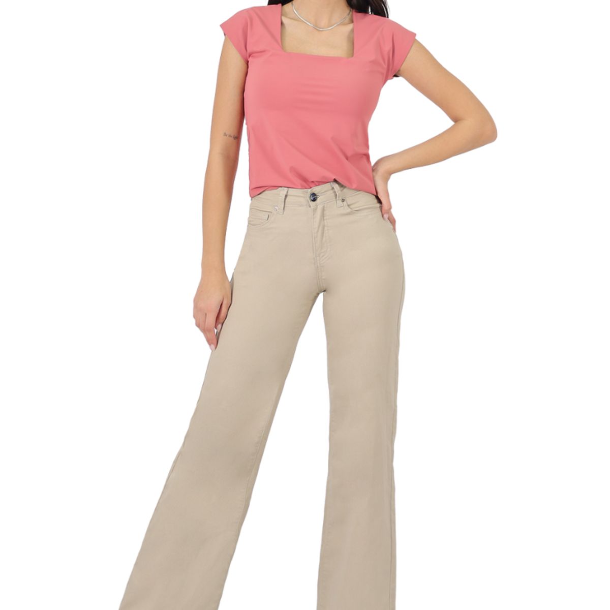 TENTATION - Pantalon Gabardina Wide Leg Tapeta TA Arena