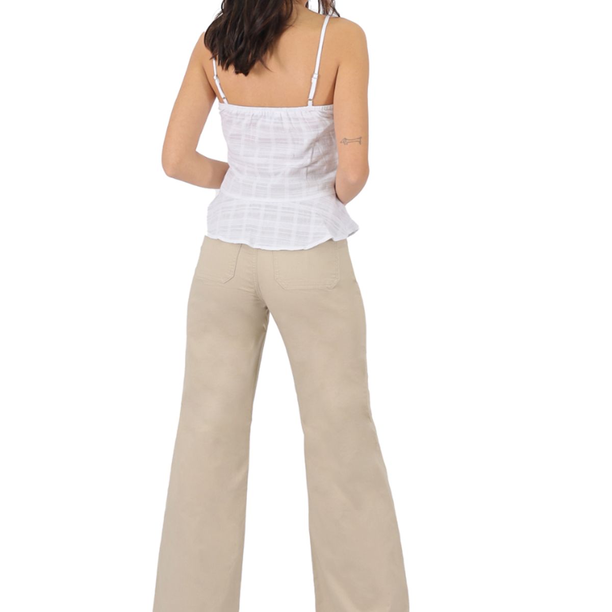 TENTATION - Wide Leg Gabardina Tiro Alto Arena