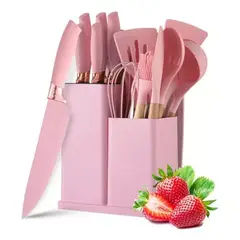 ANGELES DEL HOGAR - Set De 19 Utensilios Juego De Cocina Silicona