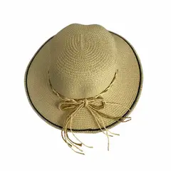 TRIPLE PLAY - Sombrero de Paja Verano Con Moño Estilo Femenino Y Protección Sol