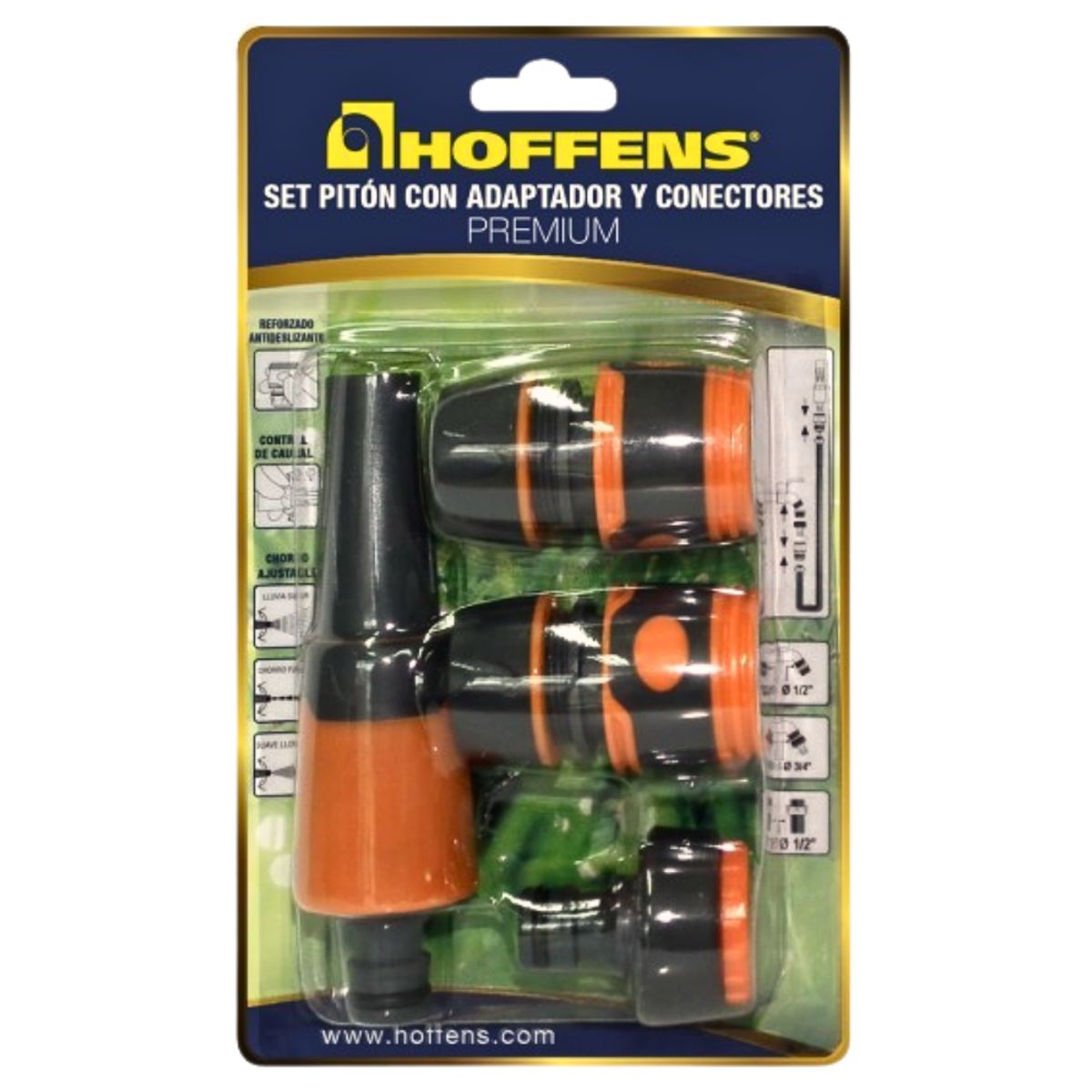 HOFFENS - Kit Pitón Recto Ajustable 1/2"Accesorios Blíster HOFFENS