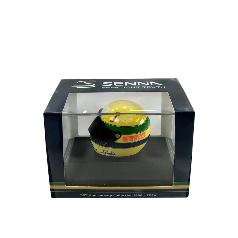FORMULA 1 - Casco Formula 1 Ayrton Senna 1984 GP Brazil Minichamps 1:8