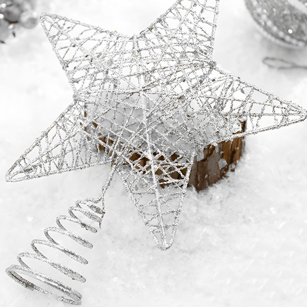 GENERICO - Estrella Navidad Plateada Árbol Decoración Adorno 18 x 23 CM