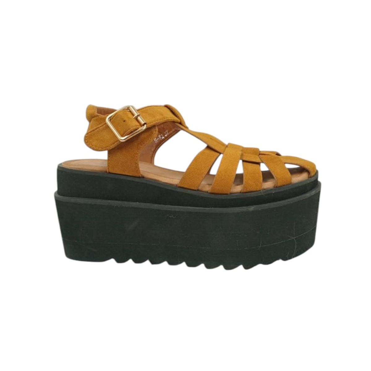 HERIEL - Sandalia Camel Plataforma Mujer