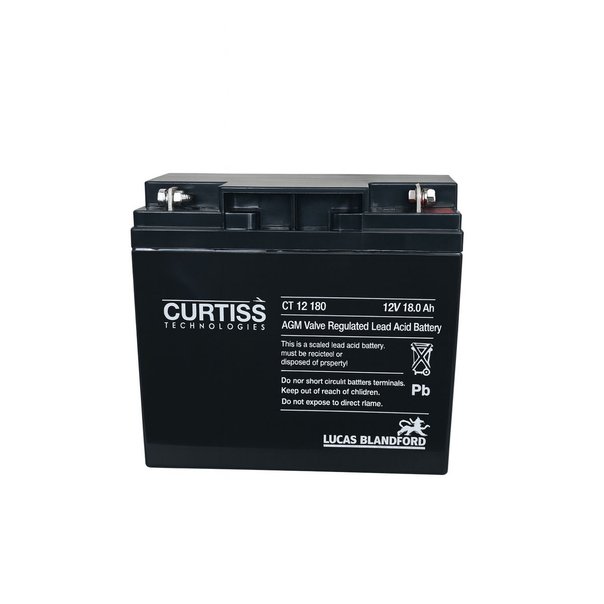 GENERICO - Batería Curtiss CT12180 12V 18A AGM ciclo profundo