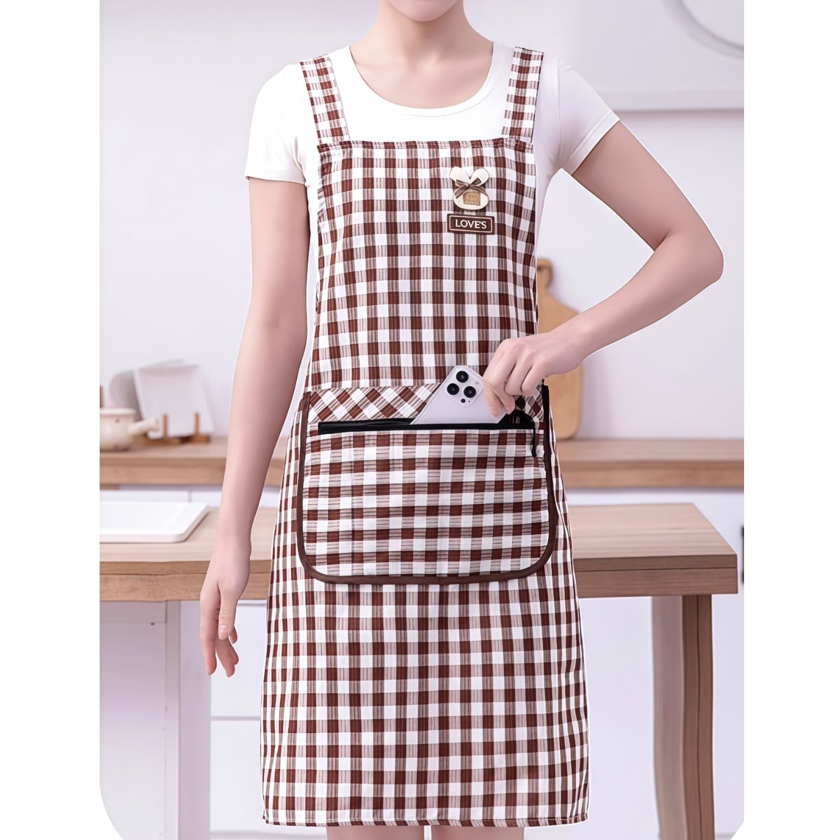 OASIS - Pack 2 Delantal de cocina de algodón y lino absorbente de sudor