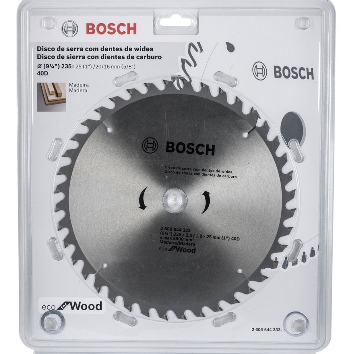BOSCH - Disco Sierra Circular 235mm 9-1/4'' 40 Dientes Bosch 2608644333