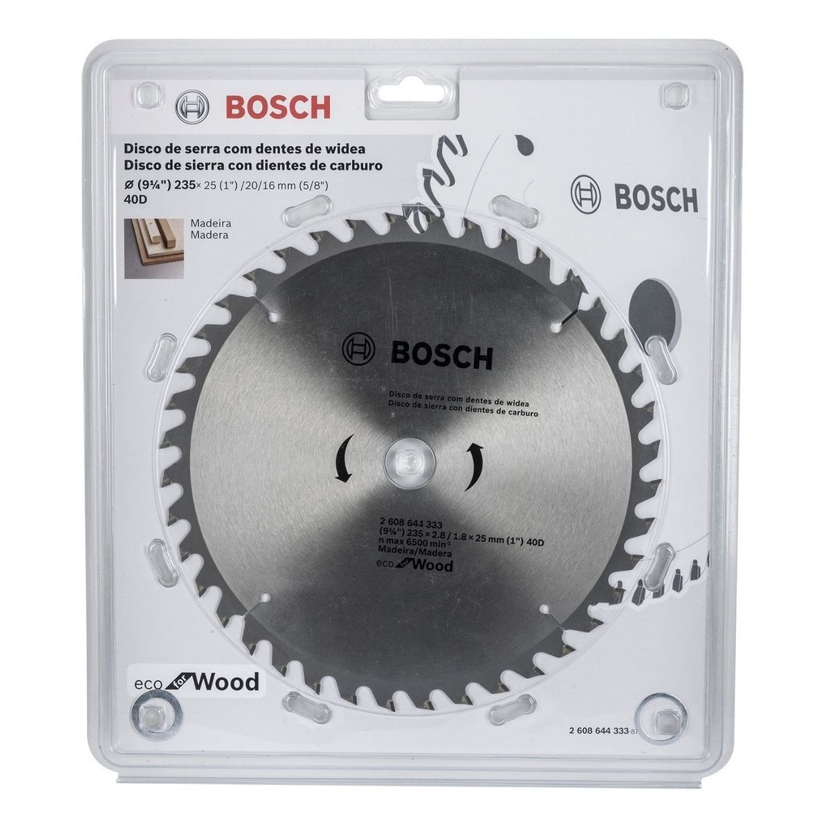 BOSCH - Disco Sierra Circular 235mm 9-1/4'' 40 Dientes Bosch 2608644333