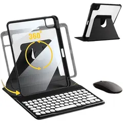 PUREPOWER - Funda Teclado de Español para iPad 10.9 10ª y iPad A16-rosa