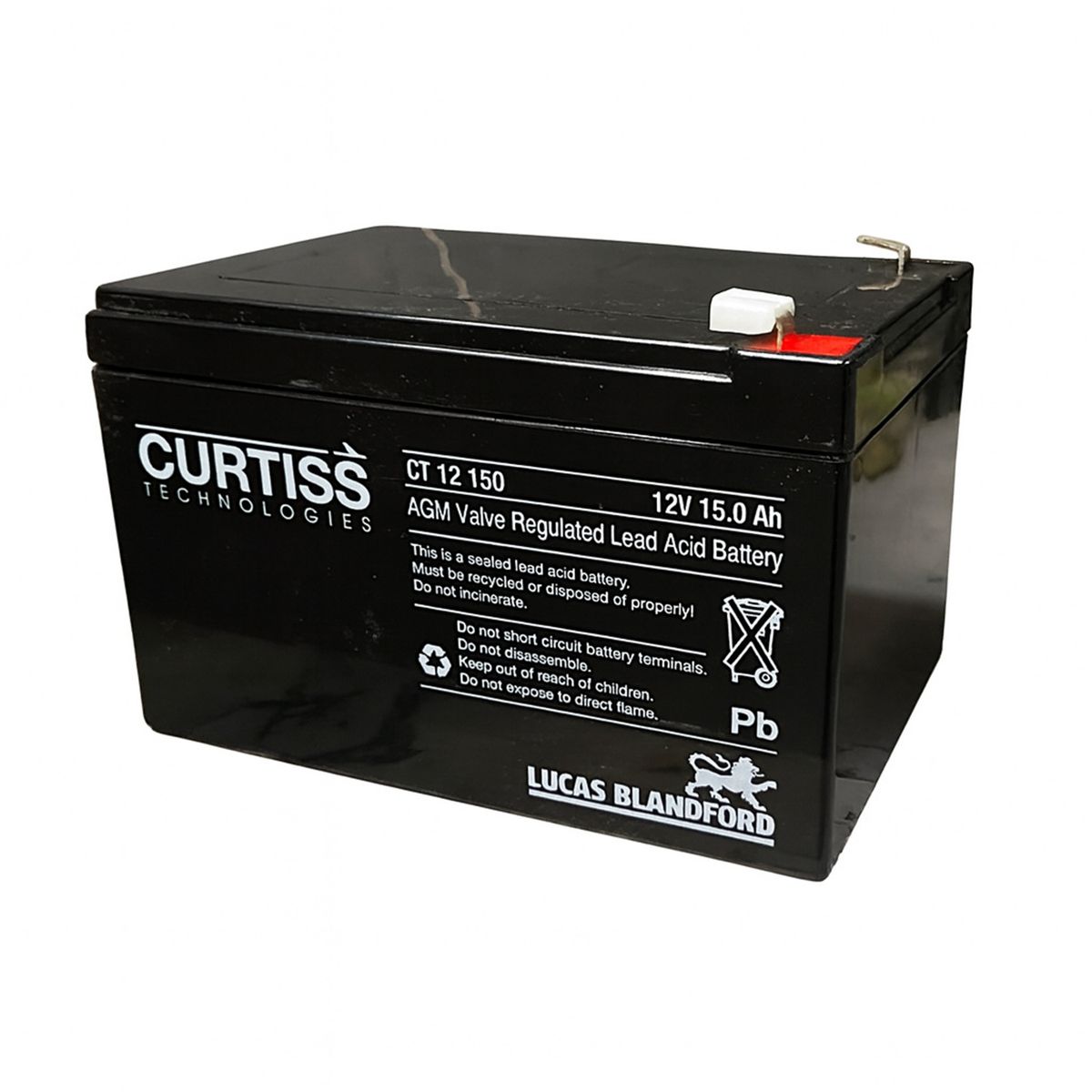 GENERICO - Batería Curtiss CT12150 12V 15A AGM ciclo profundo