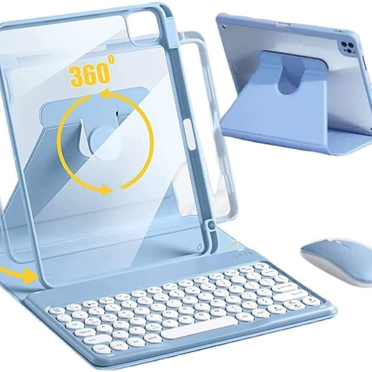 PUREPOWER - Funda Teclado de Español para iPad 10.9 10ª  y iPad A16-AZUL