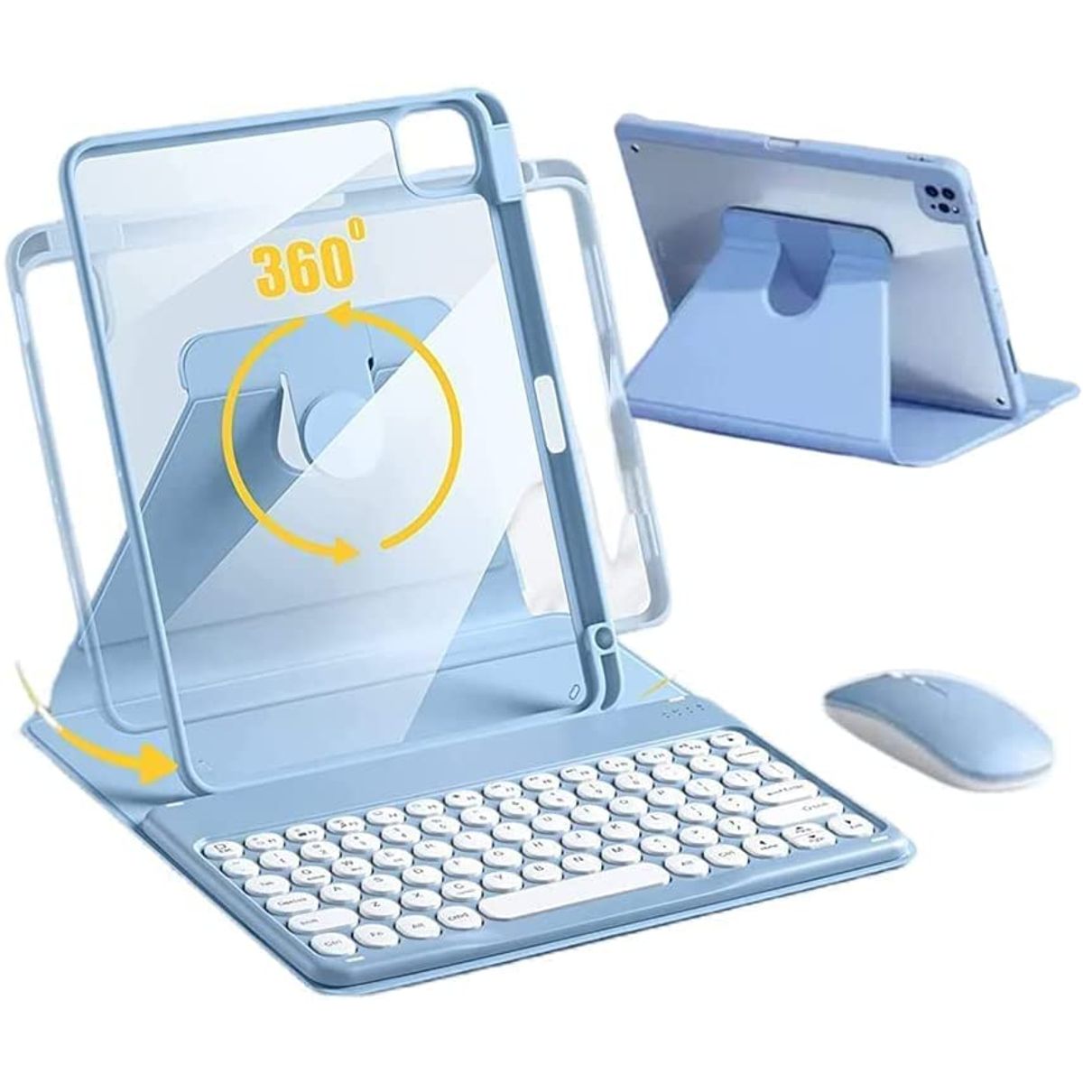 PUREPOWER - Funda Teclado de Español para iPad 10.9 10ª  y iPad A16-AZUL