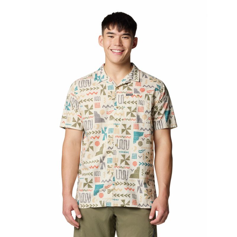 COLUMBIA - Camisa Manga Corta Hombre Pine Canyon Gris COLUMBIA