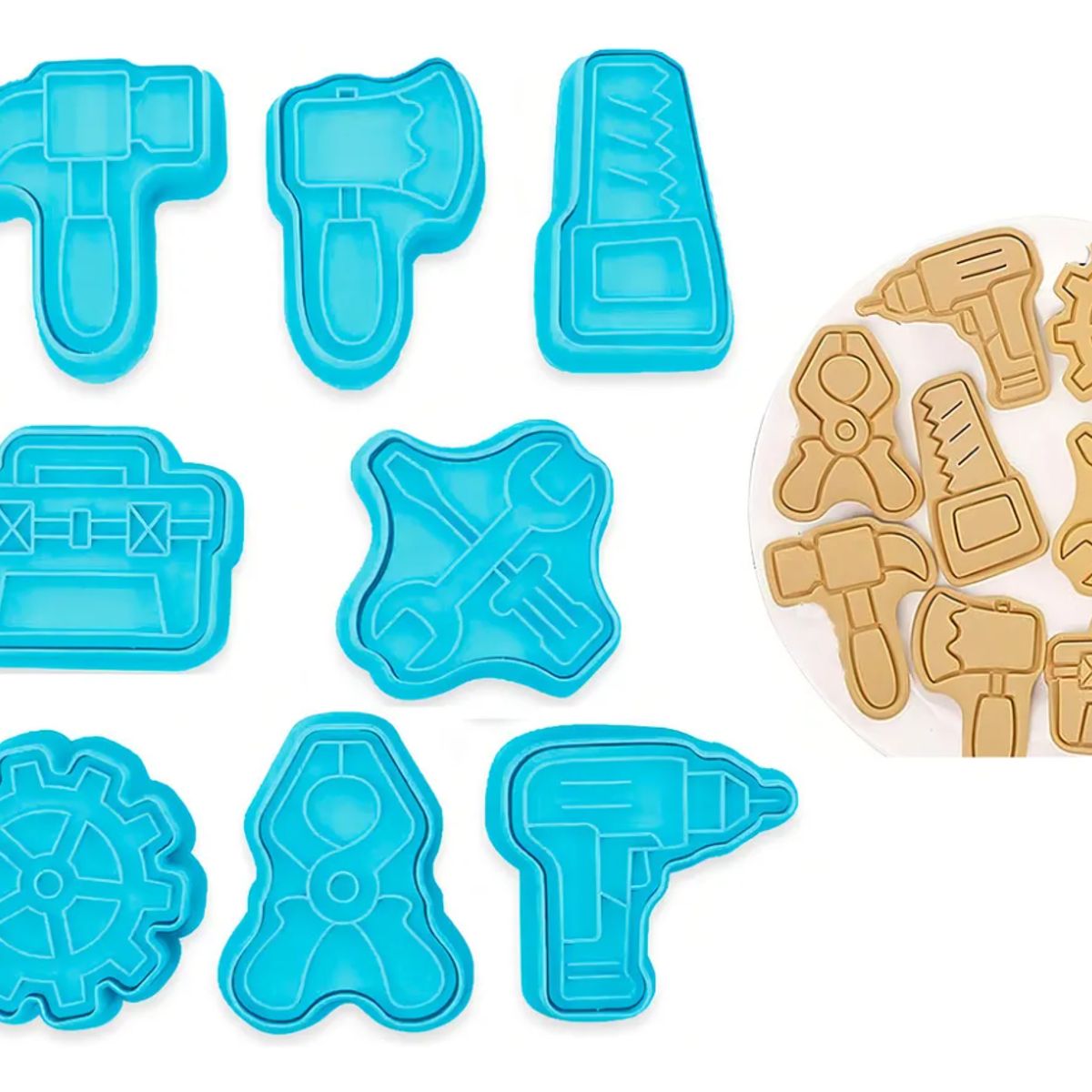 GENERICO - Set De Moldes Para Galletas 8 Piezas Herramientas Reutilizables