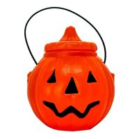 Calabaza Plástica Para Dulces Portátil Halloween Decoración
