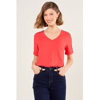Polera De Rib Acanalado Mujer Rojo Magriffe