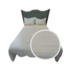 GENERICO - CUBRECAMA QUILT DE LUJO VERANO DELGADO PLAZA Y MEDIA GRIS