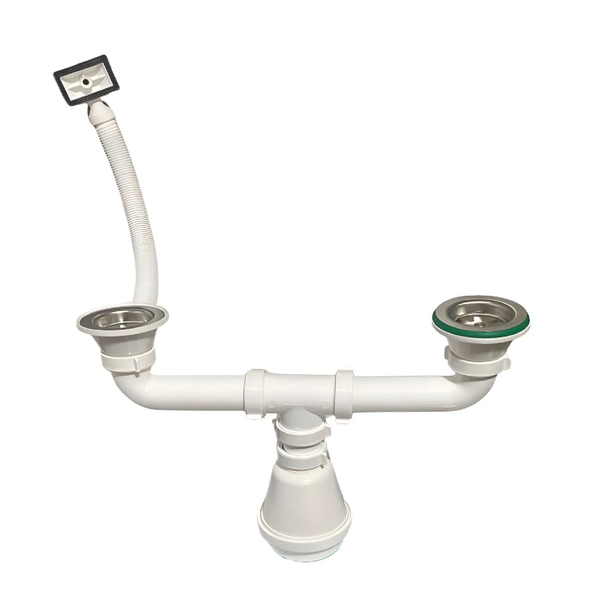 GENERICO - Sifon Para Lavaplatos Doble 1 Media Con Rebalse Aquakit