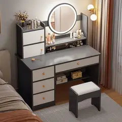 GENERICO - Tocador de Maquillaje Moderno con Espejo LED Iluminado 10040128