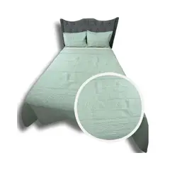 GENERICO - CUBRECAMA QUILT DE LUJO VERANO KING VERDE MENTA