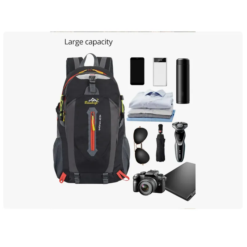 GENERICO - Mochila Trekking Deporte 35 Litros Impermeable NEGRA