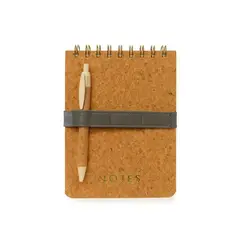 NECTAR - Libreta Planner Castaño espiral tapa corcho con lápiz