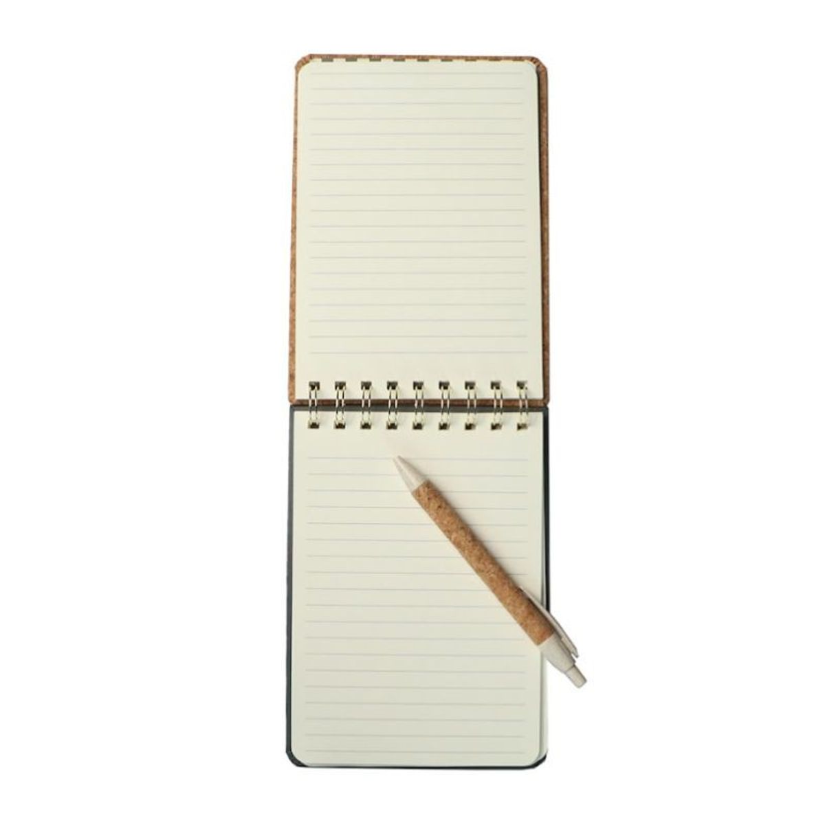 NECTAR - Libreta Planner Castaño espiral tapa corcho con lápiz