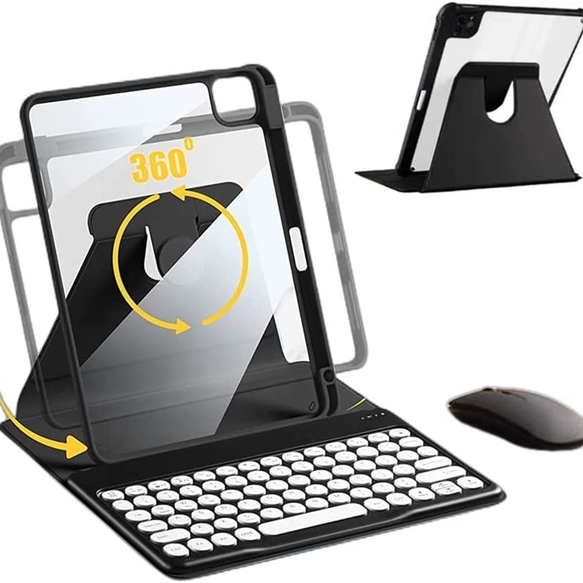 PUREPOWER - Funda Teclado de Español para iPad 10.9 10ª  y iPad A16-rosa