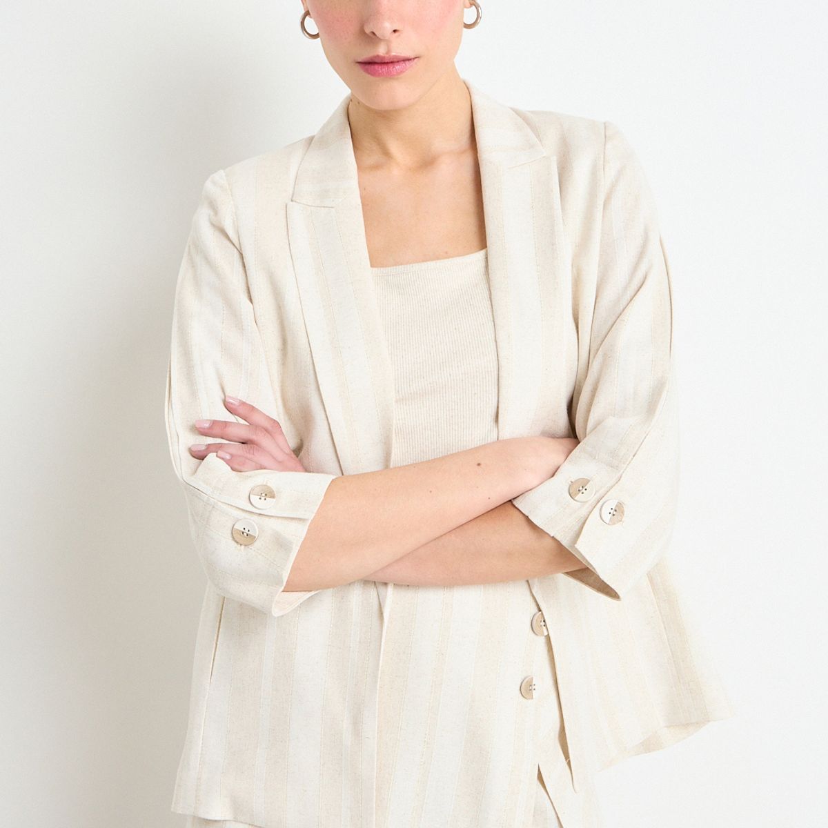 IO - Blazer Fantasia Mujer Beige Io