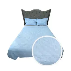 GENERICO - CUBRECAMA QUILT DE LUJO VERANO DELGADO KING CELESTE