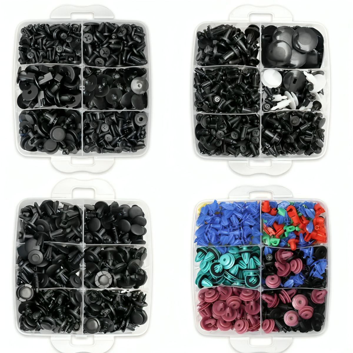 GENERICO - Kit 1295 Clip Broche Retencion Plastico Auto Lata Tapabarro