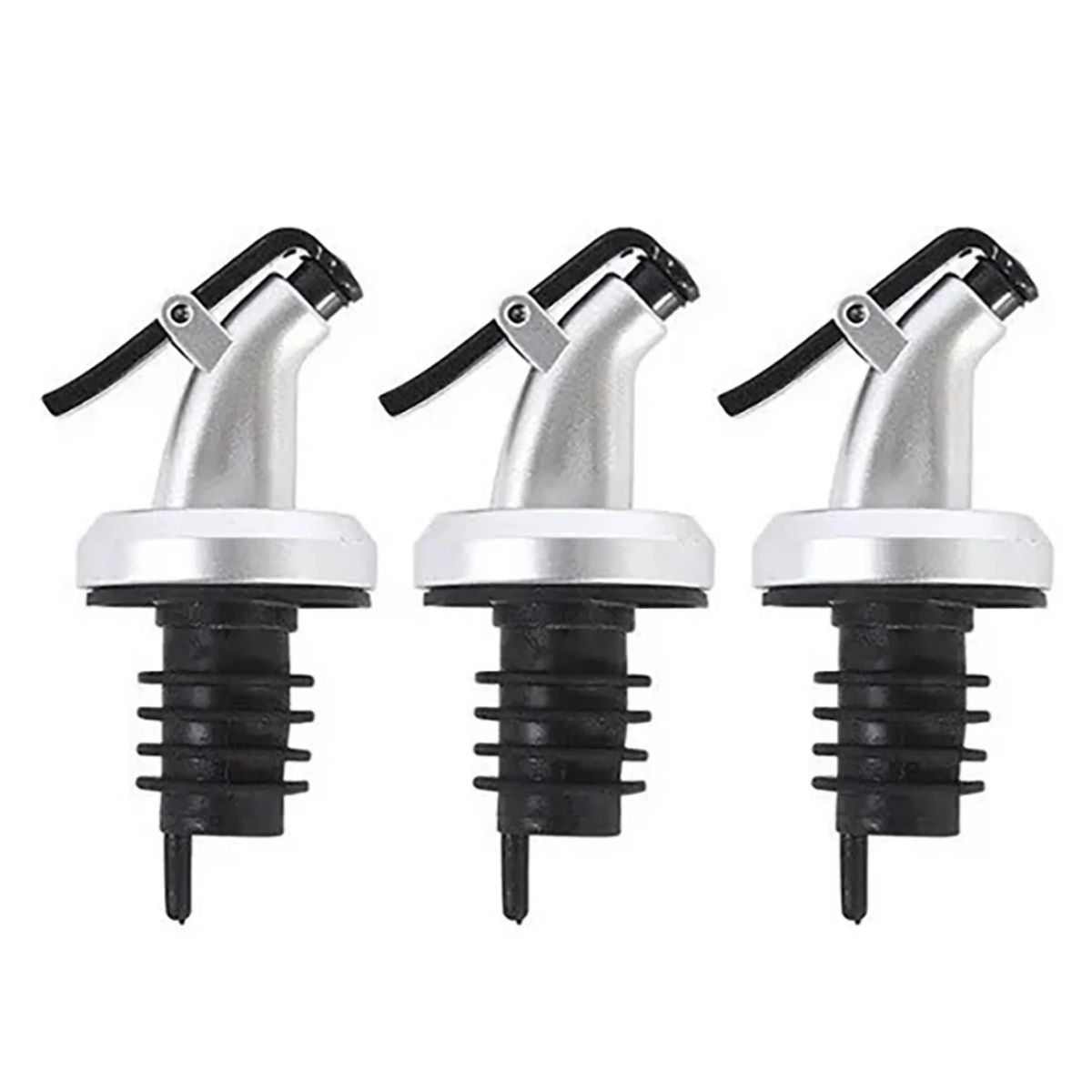 GENERICO - Tapon Dispensador Aceite Vertedor Vino Botella Set X3