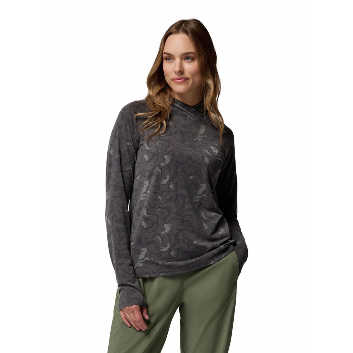COLUMBIA - Polera M/L Mujer Pfg Uncharted Hoodie Negro COLUMBIA
