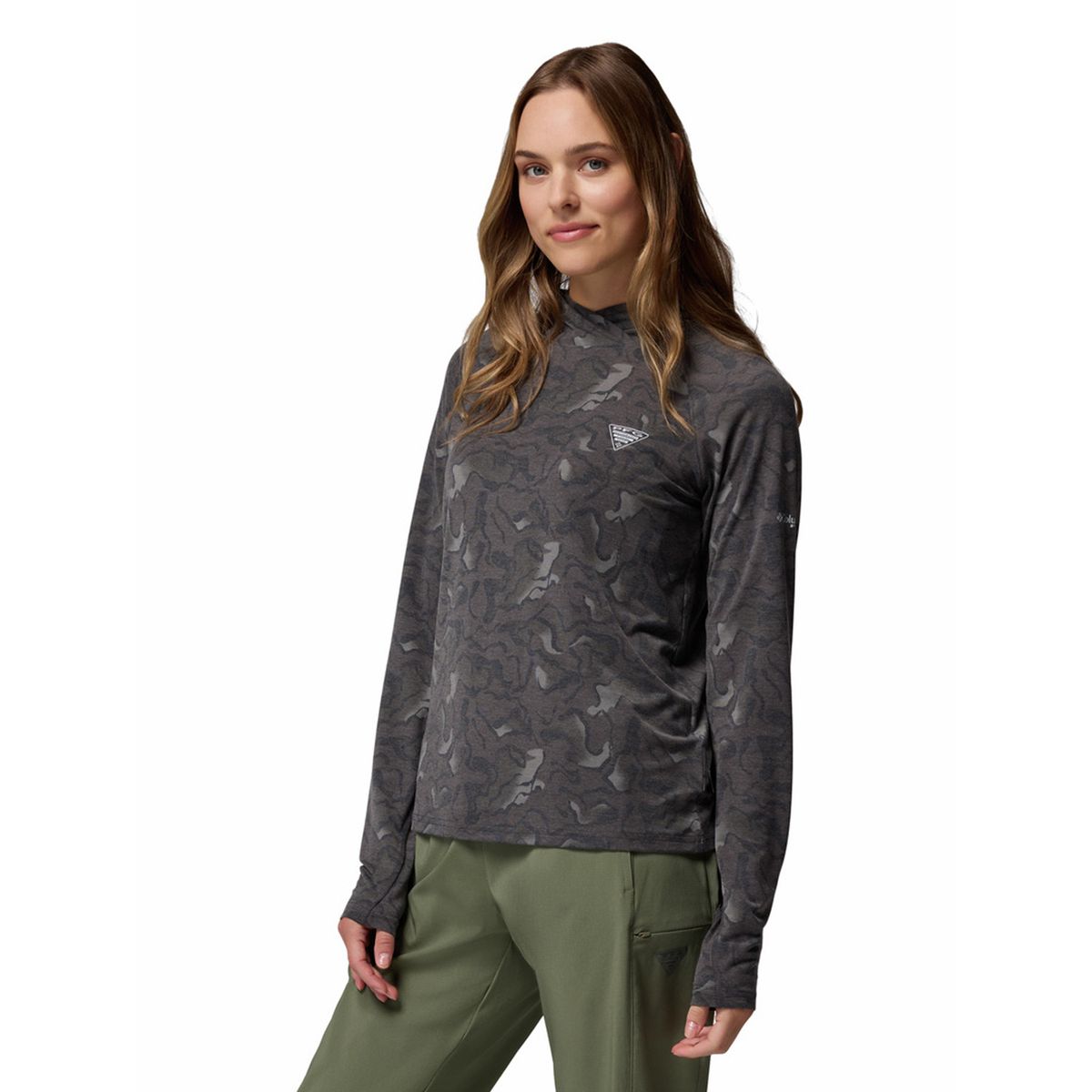 COLUMBIA - Polera M/L Mujer Pfg Uncharted Hoodie Negro COLUMBIA