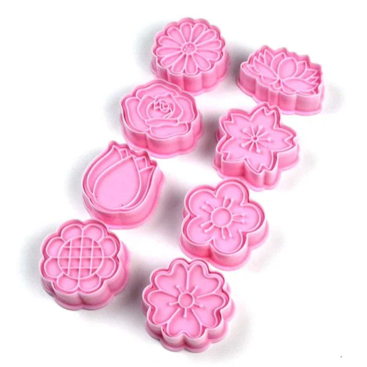 GENERICO - Set De Moldes Para Galletas 8 Piezas Flores Reutilizables