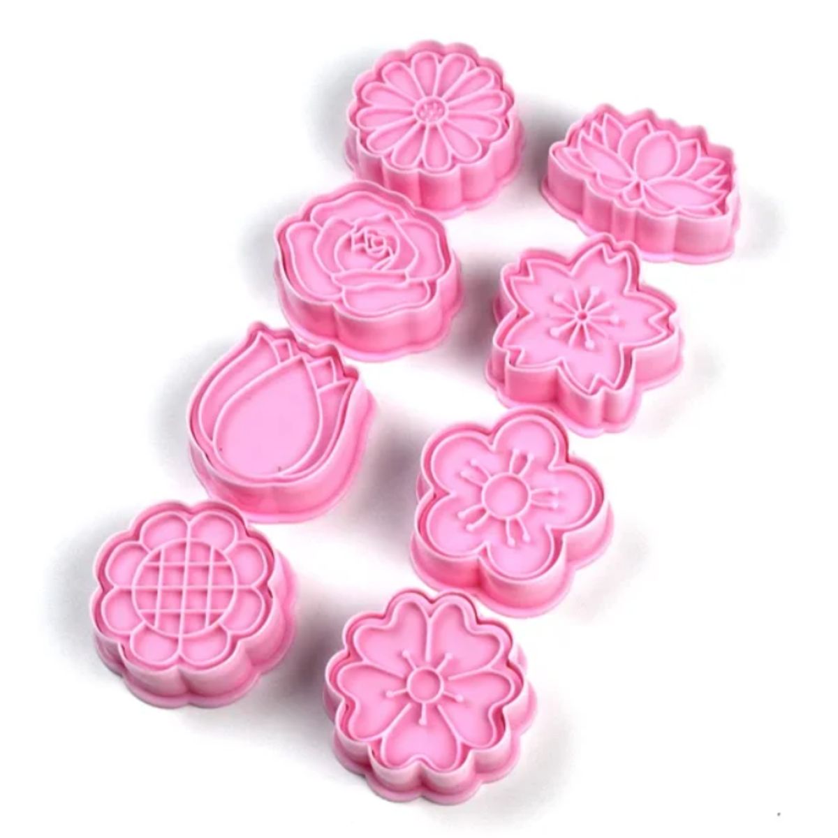 GENERICO - Set De Moldes Para Galletas 8 Piezas Flores Reutilizables