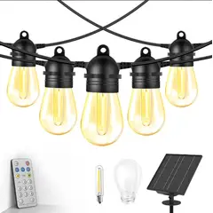 GENERICO - GUIRNALDA SOLAR 10 METROS CON AMPOLLETAS Y CONTROL REMOTO