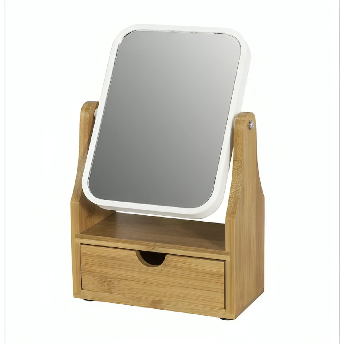 GENERICO - Espejo De Maquillaje Rotacion 360 Espejo De Mesa Con Cajon