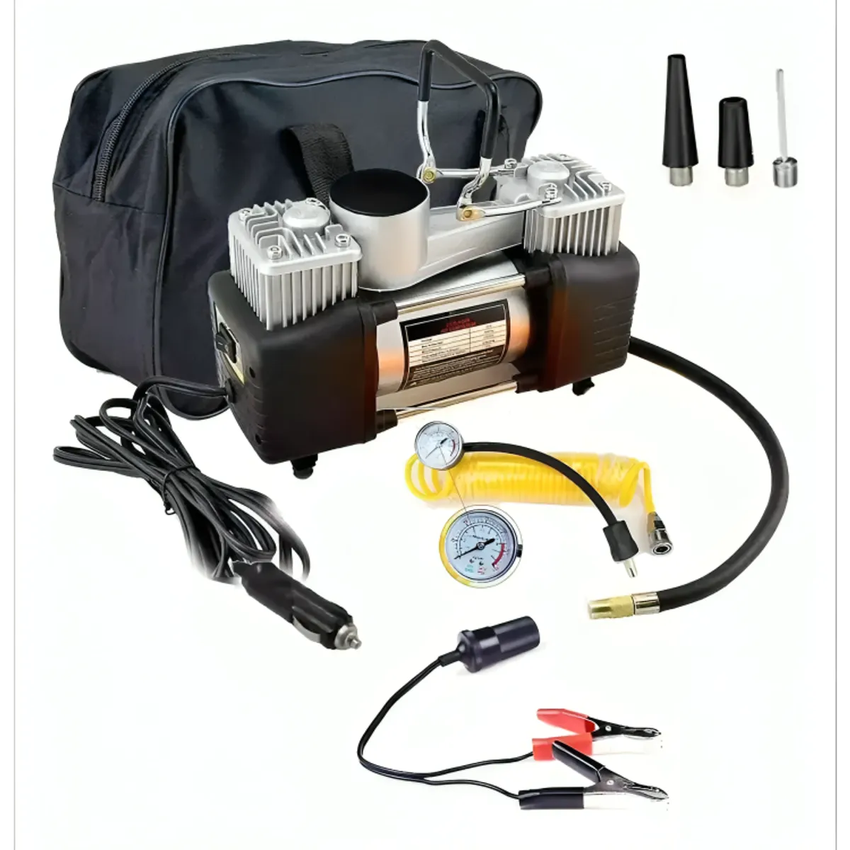 GENERICO - Compresor De Aire Doble Cilindro 12v Inflador Neumaticos