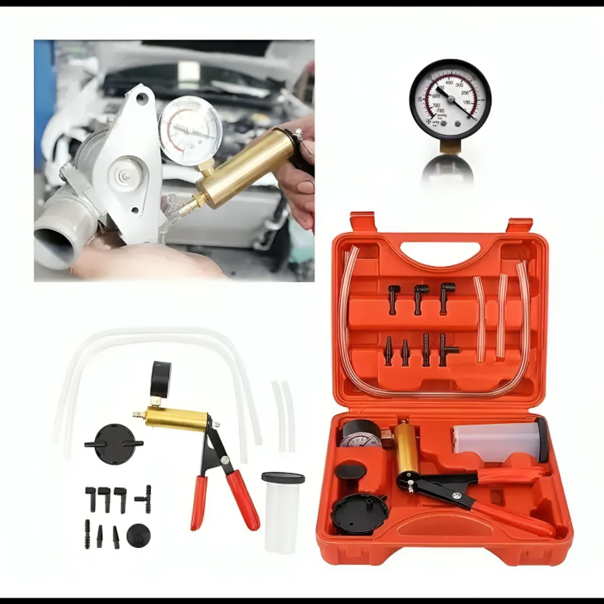 GENERICO - Kit Bomba Purgador Sangrador De Frenos De Vacio