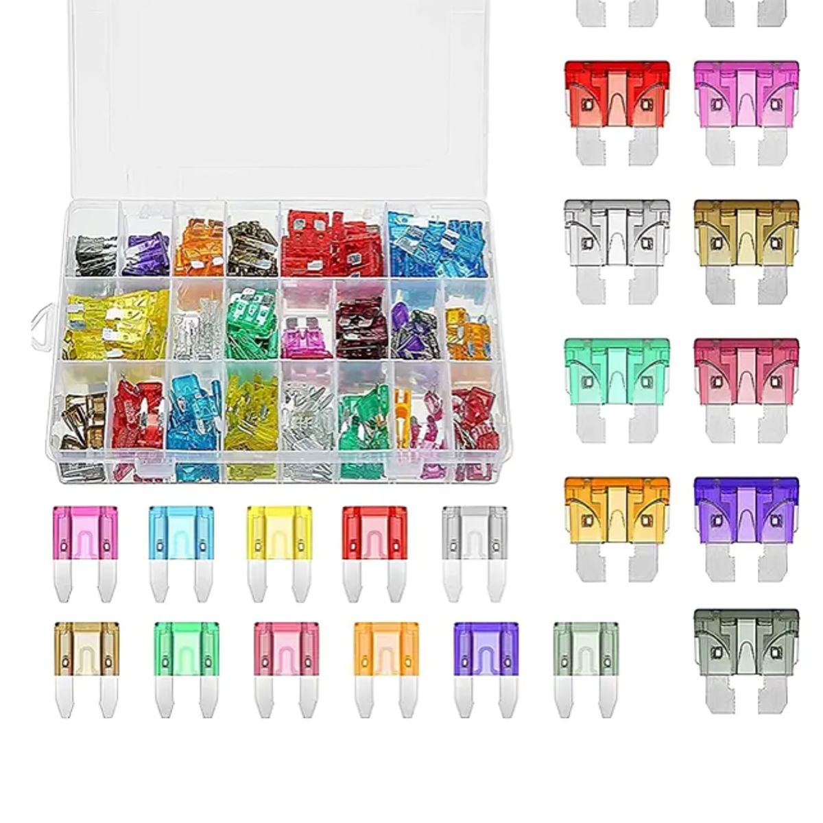 GENERICO - Kit Fusible 300 Unidades Eléctricos 12v Autos Motos + Pinza