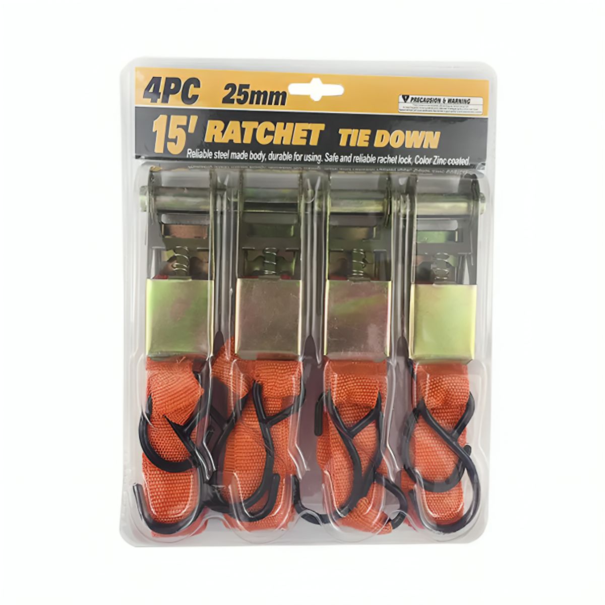 GENERICO - Set Kit Juego Eslinga Cinta Amarre Ratchet 4 Piezas