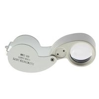 Lupa Metalica Luz Led 40x 25mm De Bolsillo Joyeria Botanica