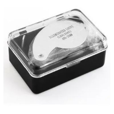Imagen 2 del producto Lupa Metalica Luz Led 40x 25mm De Bolsillo Joyeria Botanica