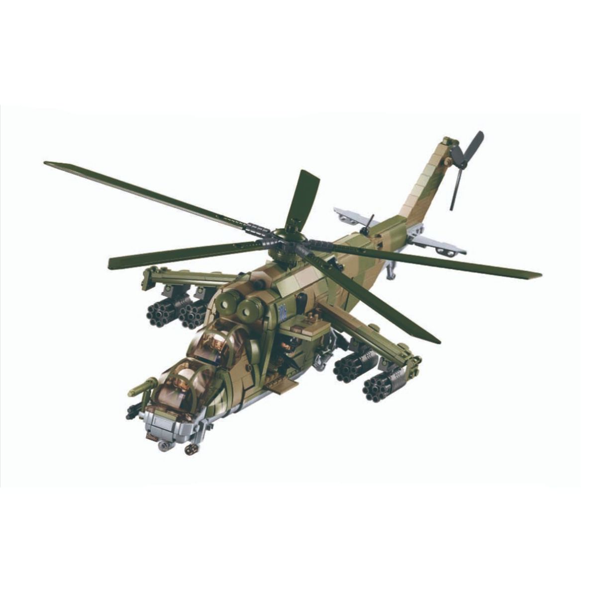 SLUBAN - Helicóptero Militar MI-24S Escala 135 Armable 893 Piezas